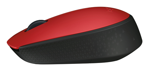 Logitech M171 - Souris - sans fil - 2.4 GHz - récepteur sans fil USB - noir, rouge 