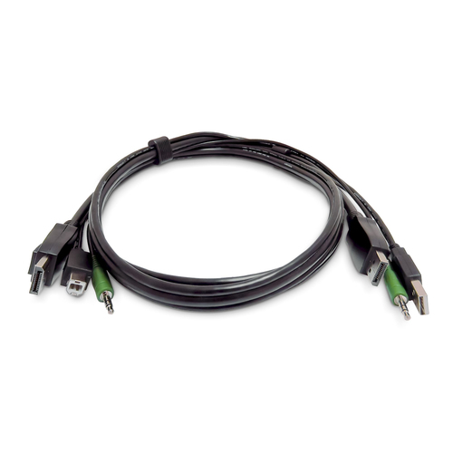 StarTech.com - Câble clavier / vidéo / souris (KVM) - Conformité TAA - USB type A, prise audio de 3,5 mm, DisplayPort (M) pour USB Type B, prise audio de 3,5 mm, DisplayPort (M) - 3 m 