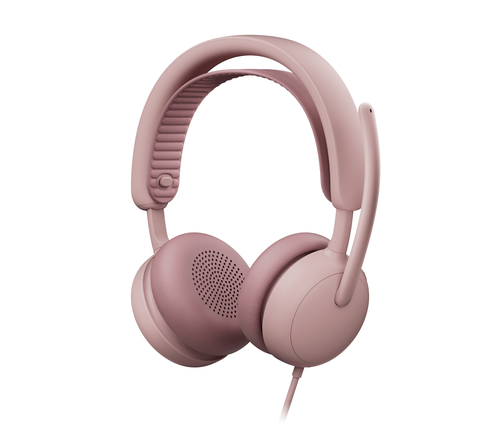 Logitech Zone Filaire 2 for Business - Micro-casque - sur-oreille - filaire - Suppresseur de bruit actif - rose - Certifié pour Microsoft Teams 