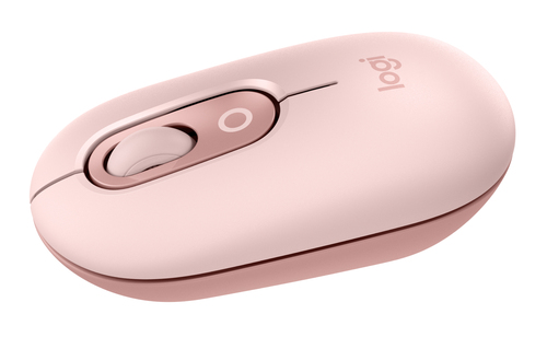 Logitech POP - Souris - emoji personnalisable - optique - 4 boutons - sans fil - Bluetooth 5.1 LE - rose 