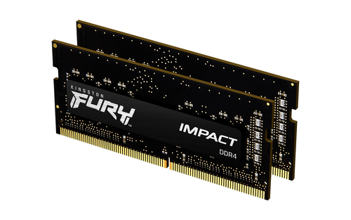 Kingston FURY Impact - DDR4 - kit - 32 Go: 2 x 16 Go - SO DIMM 260 broches - 3200 MT/s / PC4-25600 - CL20 - 1.2 V - mémoire sans tampon - non ECC - noir 