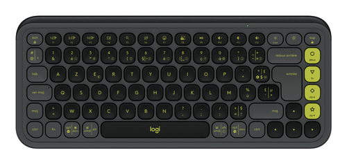 Logitech POP Icon Keys - Clavier - sans fil - Bluetooth LE - AZERTY - Français - graphite, vert