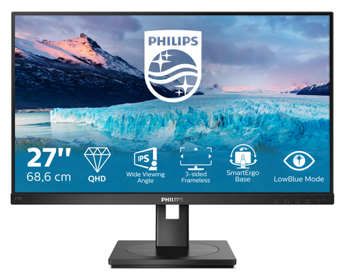 Philips S-line 275S1AE - Écran LED - 27" - 2560 x 1440 QHD @ 75 Hz - IPS - 250 cd/m² - 1000:1 - 4 ms - HDMI, DVI-D, DisplayPort - haut-parleurs - texture noire 