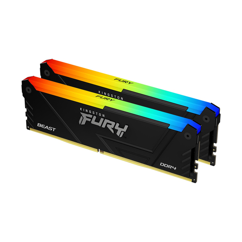 Kingston FURY Beast RGB - DDR4 - kit - 16 Go: 2 x 8 Go - DIMM 288 broches - 3600 MT/s / PC4-28800 - CL17 - 1.35 V - mémoire sans tampon - non ECC - noir 
