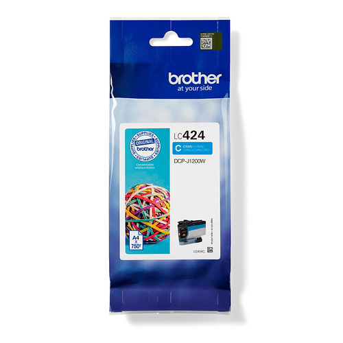 Brother LC424C - Cyan - original - cartouche d'encre - pour Brother DCP-J1200W 