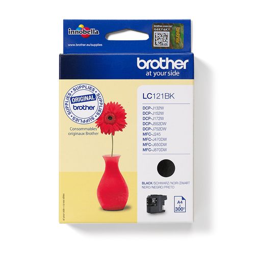 Brother LC121BK - Noir - original - cartouche d'encre - pour Brother DCP-J100, DCP-J105, DCP-J132W, DCP-J552DW, DCP-J752DW 
