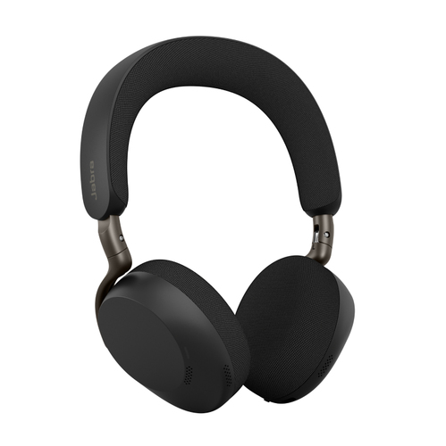 Jabra Evolve3 75 UC - Micro-casque - sur-oreille - Bluetooth - sans fil - Suppresseur de bruit actif - USB-A via adaptateur Bluetooth - noir - certifié UC, certifié Zoom, Certifié Google Meet 