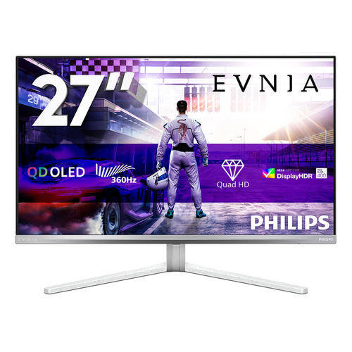 Philips Evnia 8000 27M2N8500 - Moniteur OLED - jeux - 27" (26.5" visualisable) - 2560 x 1440 QHD @ 360 Hz - 1000 cd/m² - 1500000:1 - DisplayHDR 400 True Black - 0.03 ms - 2xHDMI, DisplayPort - haut-parleurs - blanc 