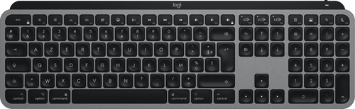Logitech Master Series MX Keys S for Mac - Clavier - full size - rétroéclairé - sans fil - Bluetooth LE - AZERTY - Français - gris sidéral 