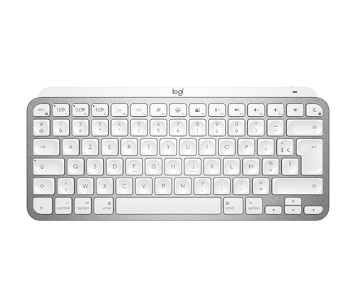 Logitech MX Keys Mini for Mac - Clavier - rétroéclairé - sans fil - Bluetooth - AZERTY - Français - gris pâle 