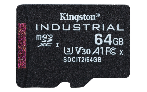 Kingston Industrial - Carte mémoire flash - 64 Go - A1 / Video Class V30 / UHS-I U3 / Class10 - microSDXC UHS-I 