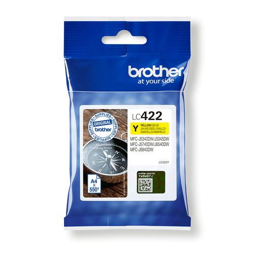 Brother LC422Y - Jaune - original - cartouche d'encre - pour Brother MFC-J5340DW, MFC-J5340DWE, MFC-J5345DW, MFC-J5740DW, MFC-J6540DW, MFC-J6940DW