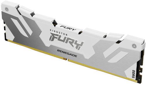 Kingston FURY Renegade - DDR5 - module - 16 Go - DIMM 288 broches - 6400 MT/s / PC5-51200 - CL32 - 1.4 V - mémoire sans tampon - on-die ECC - blanc et argent 