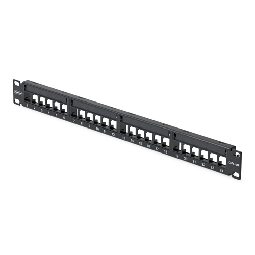 StarTech.com - Tableau de connexions - montable sur mur, montable sur rack - CAT 5e/6 - UTP - noir - 1U - 19" - 24 ports 