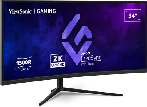 ViewSonic VX3418C-2K - Écran LED - jeux - 34" - 3440 x 1440 UWQHD @ 180 Hz - VA - 250 cd/m² - 4000:1 - HDR10 - 1 ms - 2xHDMI, 2xDisplayPort - haut-parleurs 