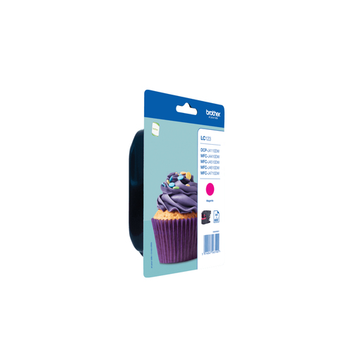 Brother LC123M - À rendement élevé - magenta - original - blister - cartouche d'encre - pour Brother DCP-J100, DCP-J105, DCP-J132W, DCP-J4110DW, DCP-J552DW, DCP-J752DW 