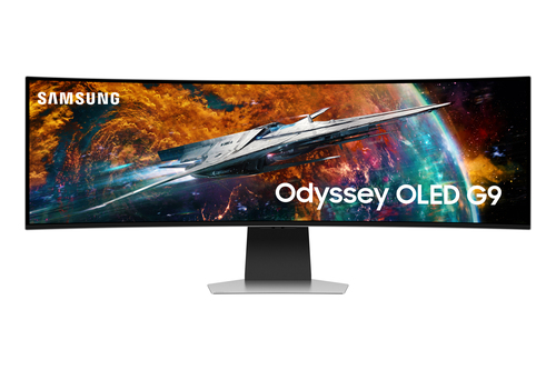 Samsung Odyssey OLED G9 S49CG954SU - G95SC Series - moniteur OLED - Intelligent - jeux - incurvé - 49" - 5120 x 1440 UWQHD @ 240 Hz - 250 cd/m² - 1000000:1 - DisplayHDR 400 True Black - 0.03 ms - 2xUSB-C, Mini DisplayPort, Micro HDMI, HDMI - haut-parleurs 