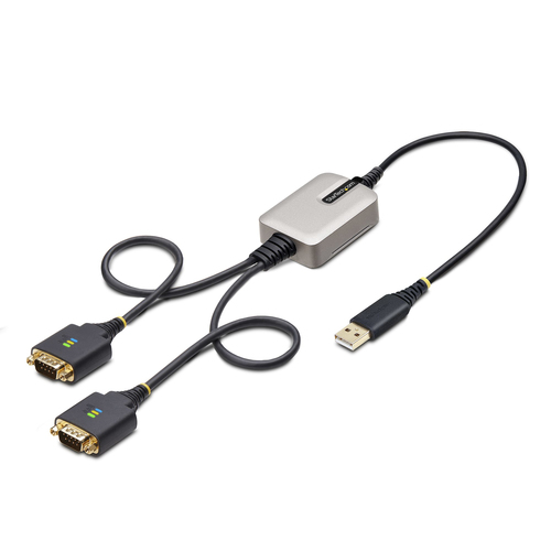 StarTech.com Adaptateur USB vers Série de 2 Ports de 60cm, FTDI/DB9 RS232 - Câble USB / série - USB (M) pour DB-9 (M) - 60 cm - noir 
