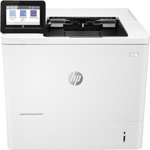 HP LaserJet Enterprise M611dn - Imprimante - Noir et blanc - Recto-verso - laser - A4/Legal - 1200 x 1200 ppp - jusqu'à 61 ppm - capacité : 650 feuilles - USB 2.0, Gigabit LAN, hôte USB 2.0 