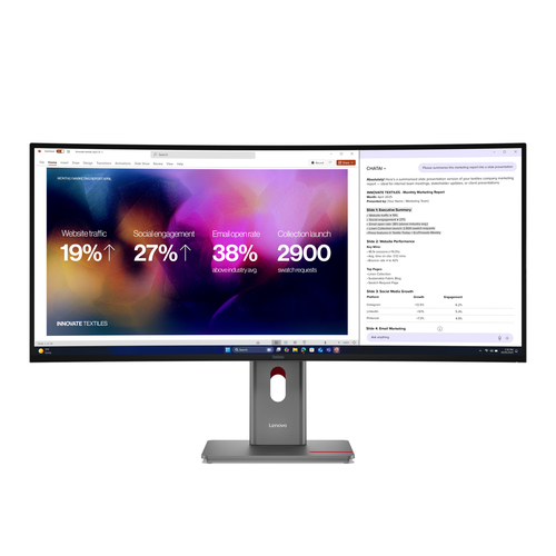 Lenovo ThinkVision P40WD-40 - Écran LED - incurvé - 40" (39.7" visualisable) - 5120 x 2160 5K @ 120 Hz - IPS - 400 cd/m² - 2000:1 - HDR10 - 4 ms - Thunderbolt 4, HDMI, DisplayPort - haut-parleurs - noir eclipse 