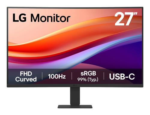 LG 27U421A-B - Écran LCD - incurvé - 27" - 1920 x 1080 Full HD (1080p) @ 100 Hz - VA - 250 cd/m² - 3000:1 - HDR10 - 5 ms - HDMI, USB-C 
