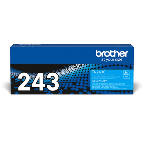 Brother TN243C - Cyan - original - cartouche de toner - pour Brother DCP-L3510CDW, DCP-L3517CDW, DCP-L3550CDW, DCP-L3550DW, MFC-L3730CDN 