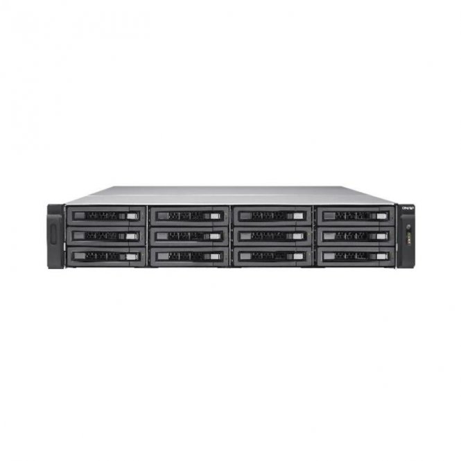 NAS QNAP Rack ( 2U ) TVS-EC1280U-SAS-RP-8GE-R2 - Boitier nu - 12 baies 3.5"/2.5" - Alimentation redondante - TestÃ© et reconditionnÃ© - Garantie de 3 mois 