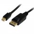 StarTech Câble adaptateur Mini DisplayPort vers DisplayPort 1.2 de 2m - Cordon Mini DP à DP avec support HBR2 M/M - DisplayPort 4k - Câble DisplayPort - Mini DisplayPort (M) pour DisplayPort (M) - 2 m - verrouillé - noir 
