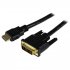 StarTech.com Câble HDMI vers DVI-D M/M 1,5 m - Cordon HDMI vers DVI-D Mâle / Mâle - 1,5 Mètres Noir - Plaqués Or - Câble adaptateur - DVI-D mâle pour HDMI mâle - 1.5 m - blindé - noir 
