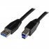StarTech Câble USB 3.0 actif USB-A vers USB-B de 5 m - Cordon USB A vers B - USB 3.1 Gen 1 (5 Gb/s) - M/M - Noir - Câble USB - USB Type B (M) pour USB type A (M) - USB 3.0 - 5 m - moulé - noir - pour P/N: ST1030USBM 