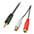 Lindy Câble audio Premium 2 x RCA (Cinch) femelle vers jack 3,5mm mâle, 25cm 