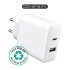 eSTUFF INFINITE (GRS) USB Charger EU   1 x USB-C PD 20W. 1 x  USB-A 