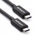 StarTech Câble Thunderbolt 3 (40 Gb/s) USB-C de 50 cm - M/M - Câble Thunderbolt - USB-C (M) pour USB-C (M) - Thunderbolt 3 / USB / DisplayPort - 50 cm - noir - pour P/N: PEXUSB321C, TB33A1C, TB3DK2DHV, TB3DK2DHVUE, TB3DK2DPPDUE, TB3DKDPMAW, TB3DKDPMAWUE 